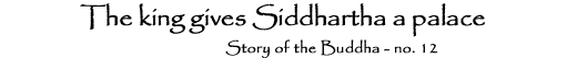 12. The king gives Siddhartha a palace 