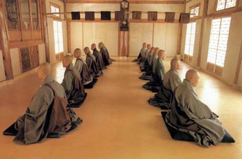 Monks in Medtiation Hall
